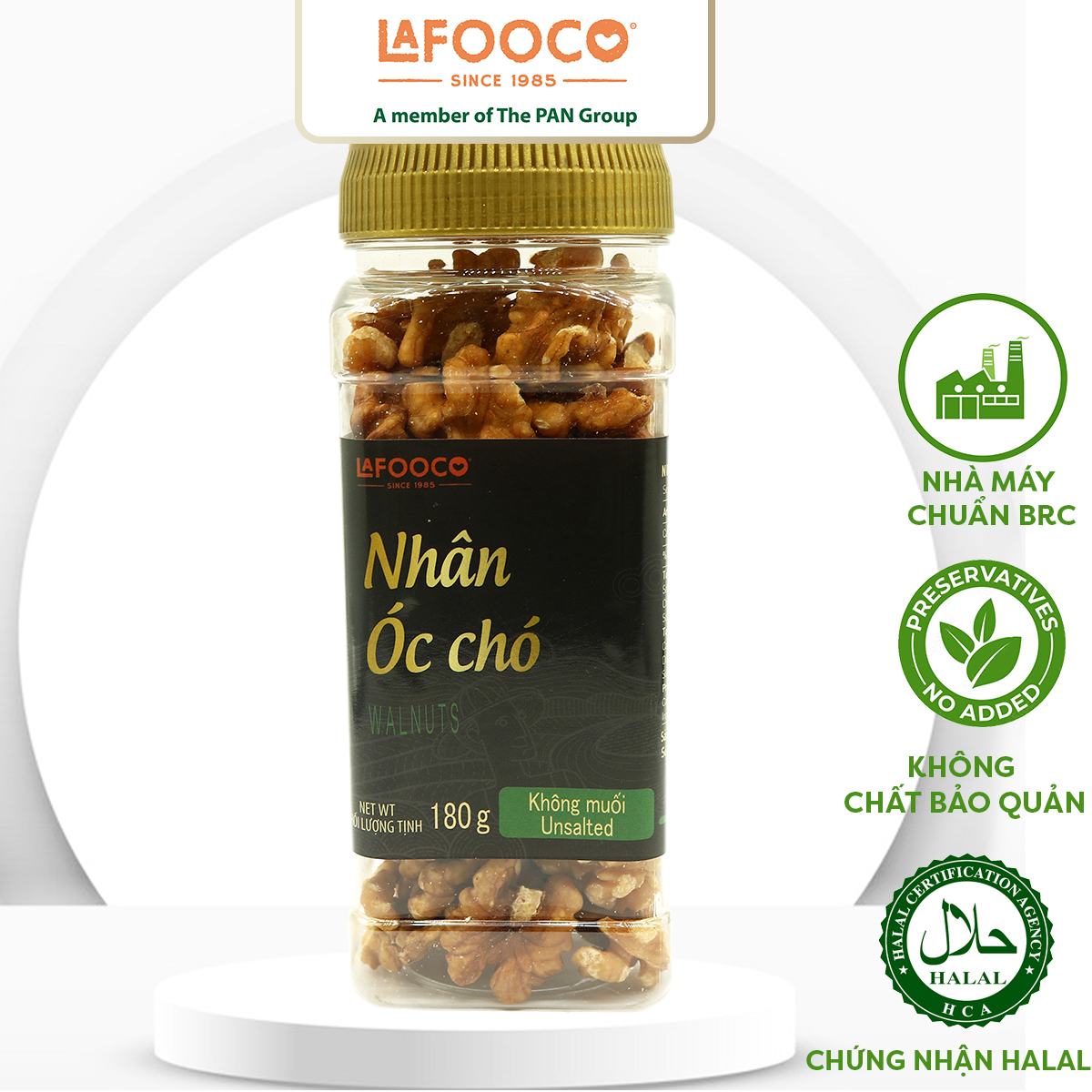 Nhân óc chó mỹ sấy không muối lafooco 180g