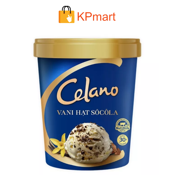 (GIAO HỎA TỐC HCM) Kem hộp Celano vani hạt socola 460ML