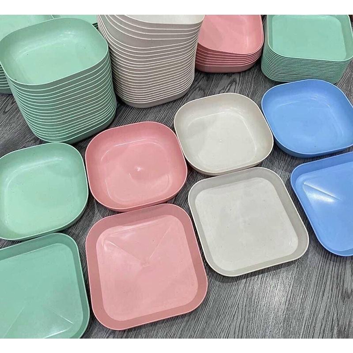 Set 8 khay đĩa vuông lúa mạch