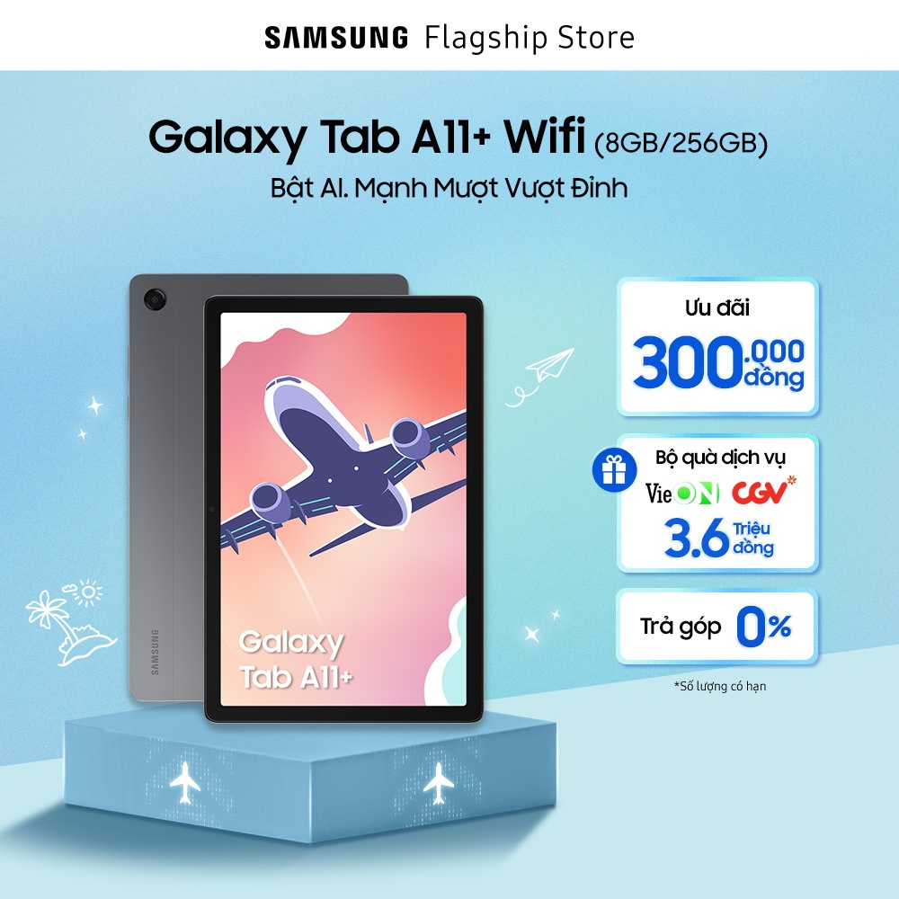 Máy tính bảng Galaxy Tab A11+, Màn hình 11", Tính năng AI tiên tiến, Thời lượng pin lớn 7,040mAh