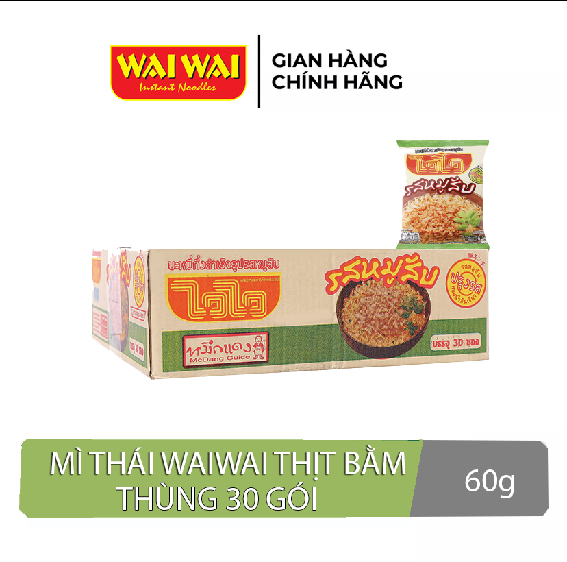 Mì Thái Lan Waiwai vị thịt heo bằm loại 60g