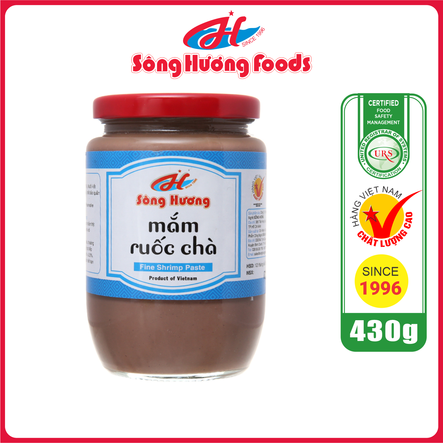 Mắm Ruốc Chà Sông Hương Foods Hũ 430g - Nấu bún bò , chấm xoài , chấm thịt luộc , kho thịt
