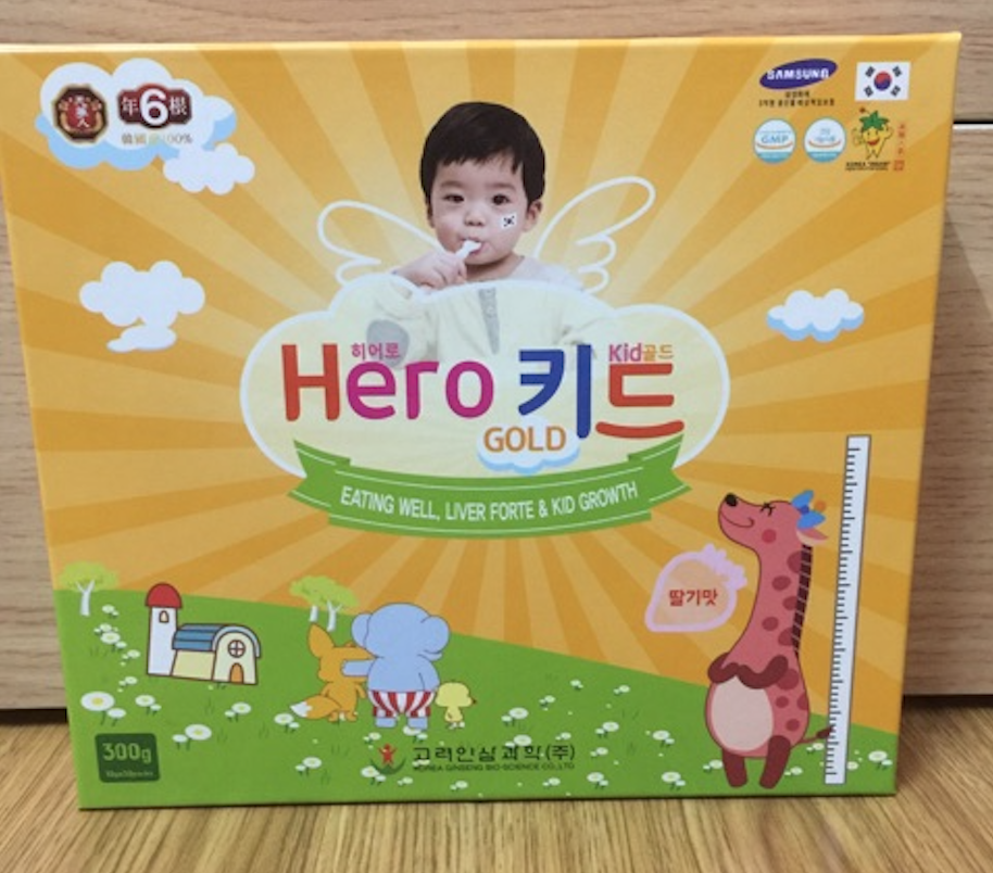Hero Kid Gold - Hỗ trợ cải thiện biếng ăn, tăng cường sức đề kháng, tăng chiều cao, mát gan, hết mệt mỏi (Hộp 30 gói)