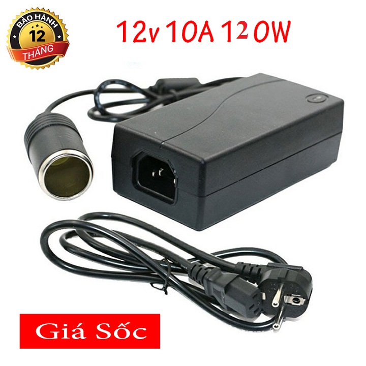 Bộ chuyển đổi nguồn sang 12v10a dùng cho ô tô - 120w