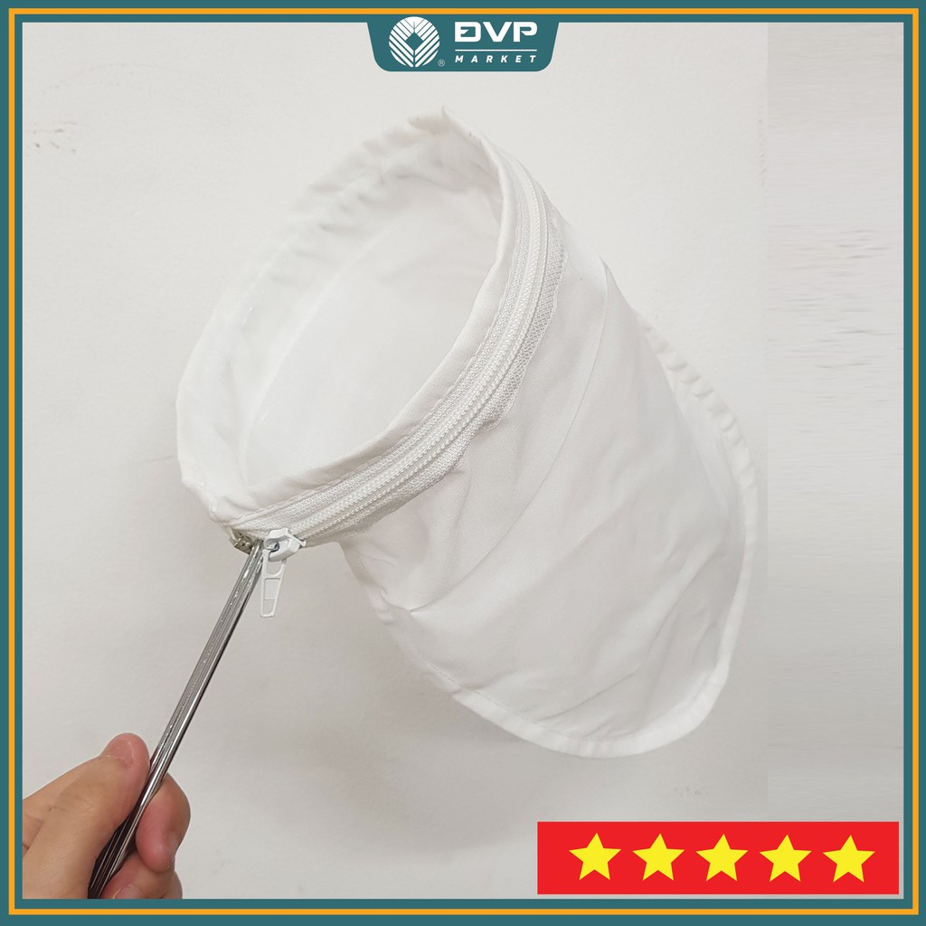 Vợt vải lọc cà phê, lọc trà, sữa hạt,... có khóa kéo tháo rời 19CM