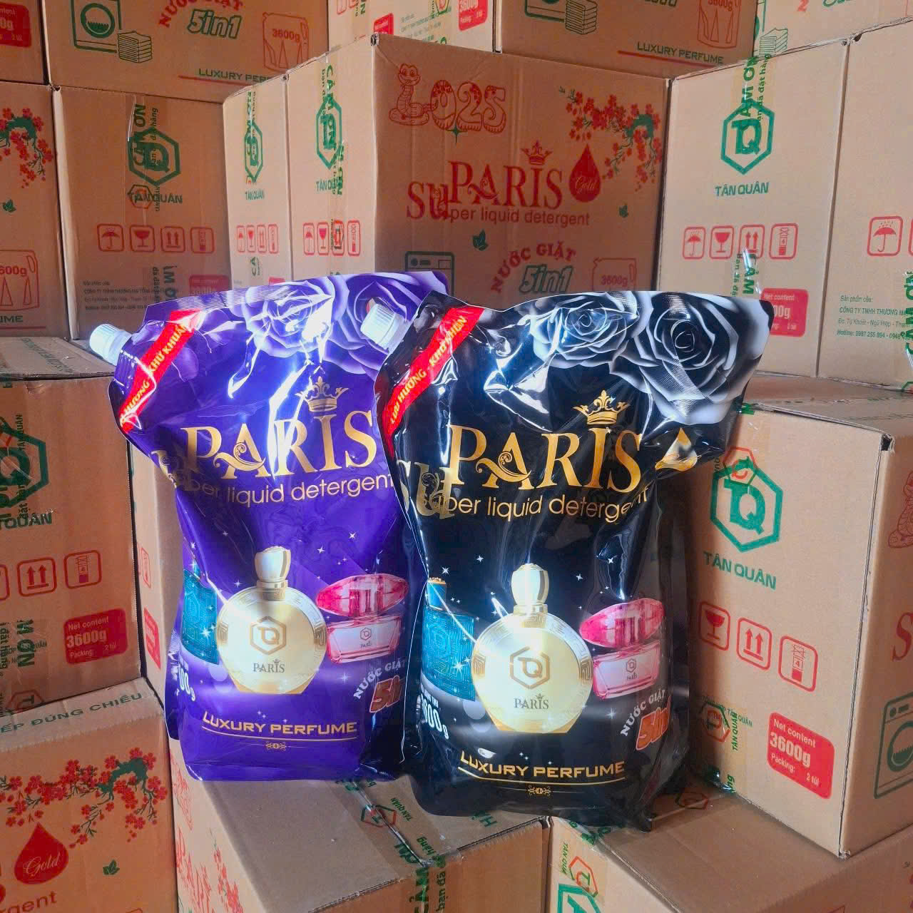 Nước Giặt túi Paris 3,6kg túi Giúp Quần Áo Thơm Lâu Và Mềm Làm Mềm Vãi