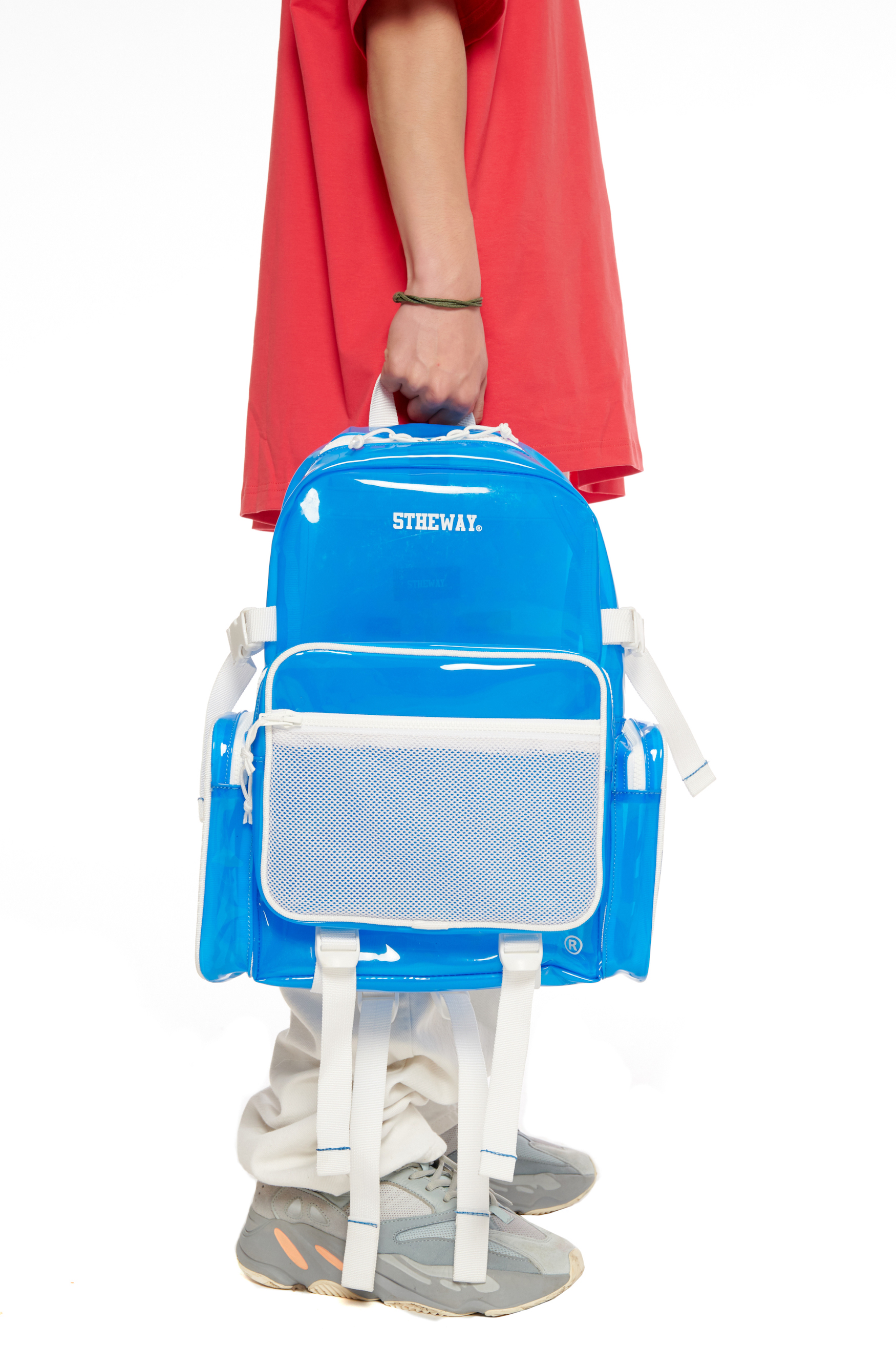5theway® balo trong suốt xanh aka /plastic/ rocket backpack™ in blue™