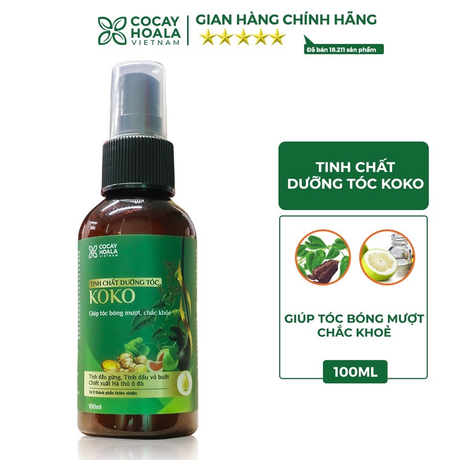Tinh chất dưỡng tóc KOKO Cỏ Cây Hoa Lá - Ngăn rụng tóc - Kích thích mọc tóc - Giúp tóc mềm mượt - 100ml