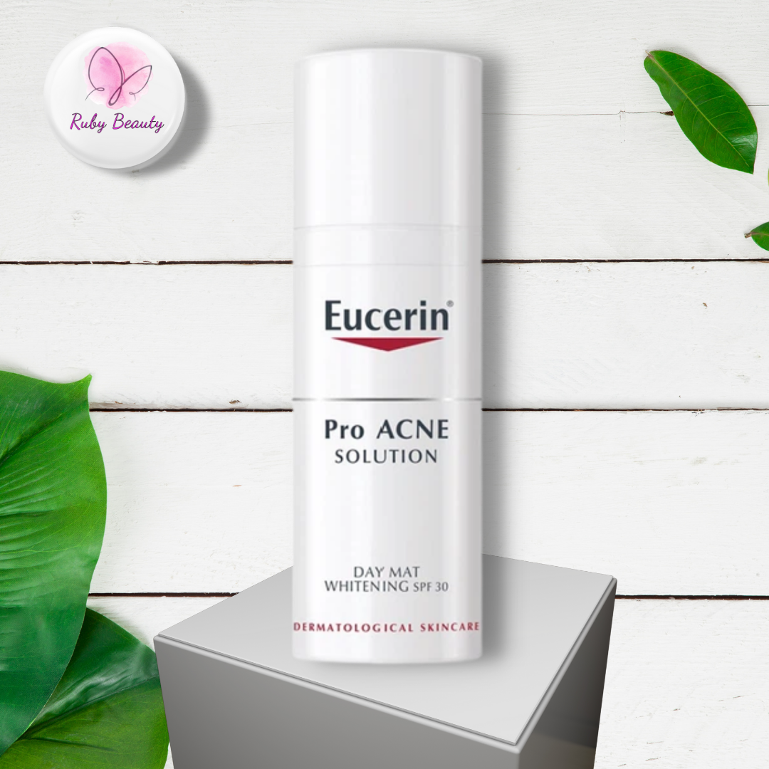 Kem dưỡng ban ngày eucerin acne-oil control pro acne solution day matt whitening cream spf 30 50ml hỗ trợ giảm mụn, dưỡng sáng da