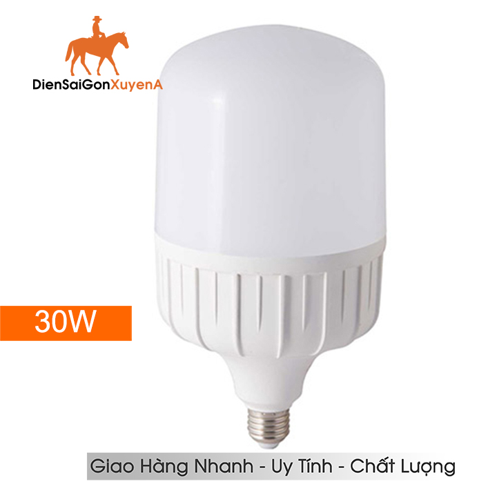 Bóng đèn Led trụ 30W - Led Bulb 30W đuôi xoáy E27 sáng trắng, Siêu sáng, Tiết kiệm điện năng - Điện Sài Gòn Xuyên Á