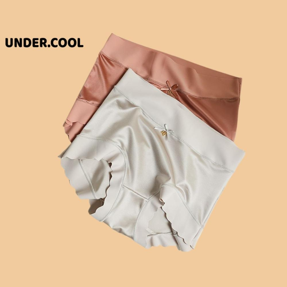  Quần Lót Nữ Đúc Su lụa bóng Cạp Cao UNDERCOOL phối nơ sang chảnh Tàng Hình Gen Nịt Bụng Tàng Hình 