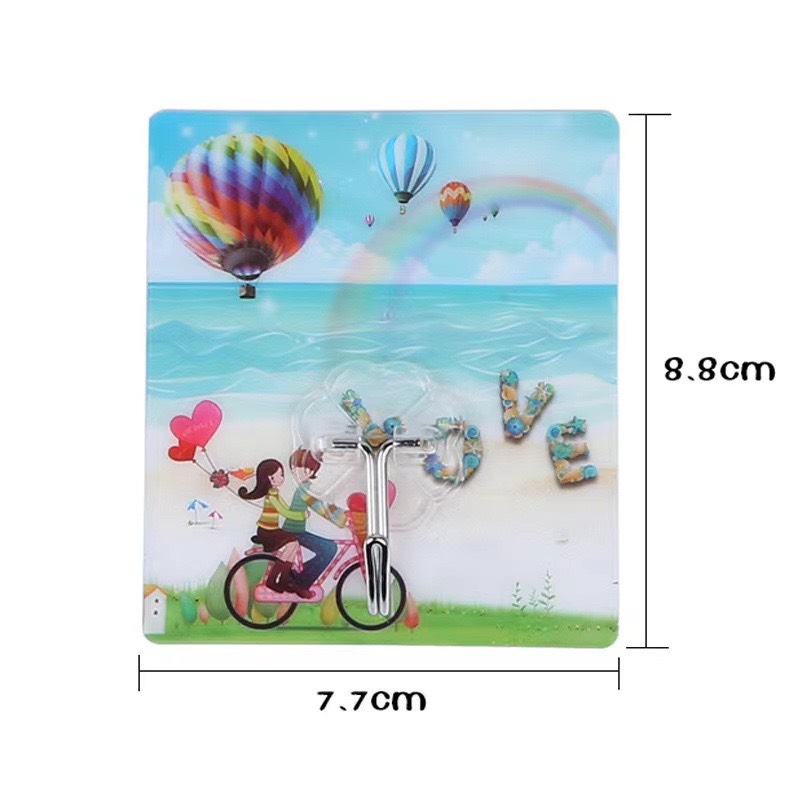 Combo 5 móc treo tường siêu chắc, siêu dính, in hình 3d độc đáo
