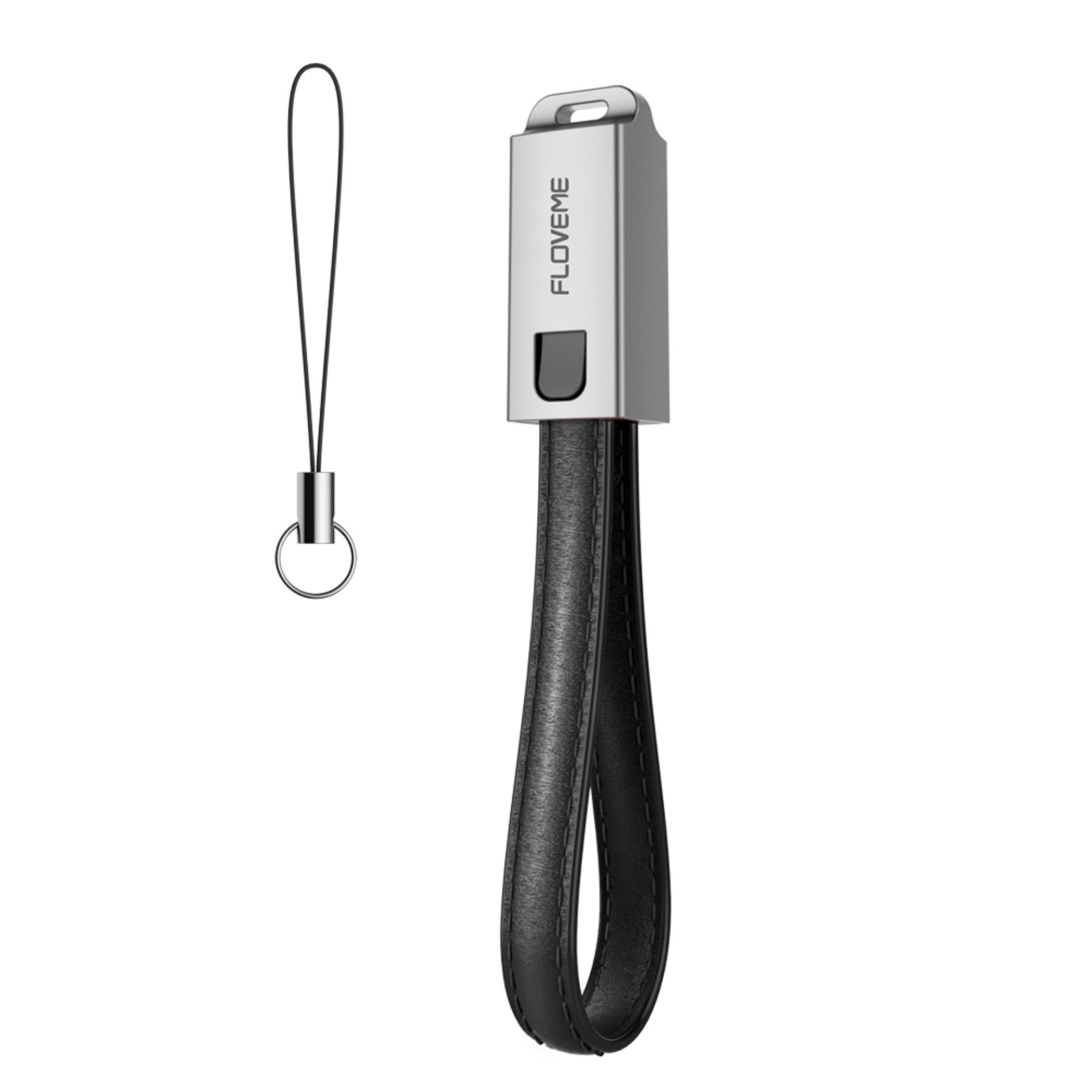 Cáp sạc lightning kiêm móc khóa thời trang bọc da cao cấp dùng cho các đời Iphone và Ipad, dây cáp lightning Floveme siêu nhỏ gọn, ngắn dài 20cm sạc nhanh, đầu bọc nhựa, có nẫy khóa thông minh, thiết kế độc đáo lạ mắt phù hợp làm quà tặng.