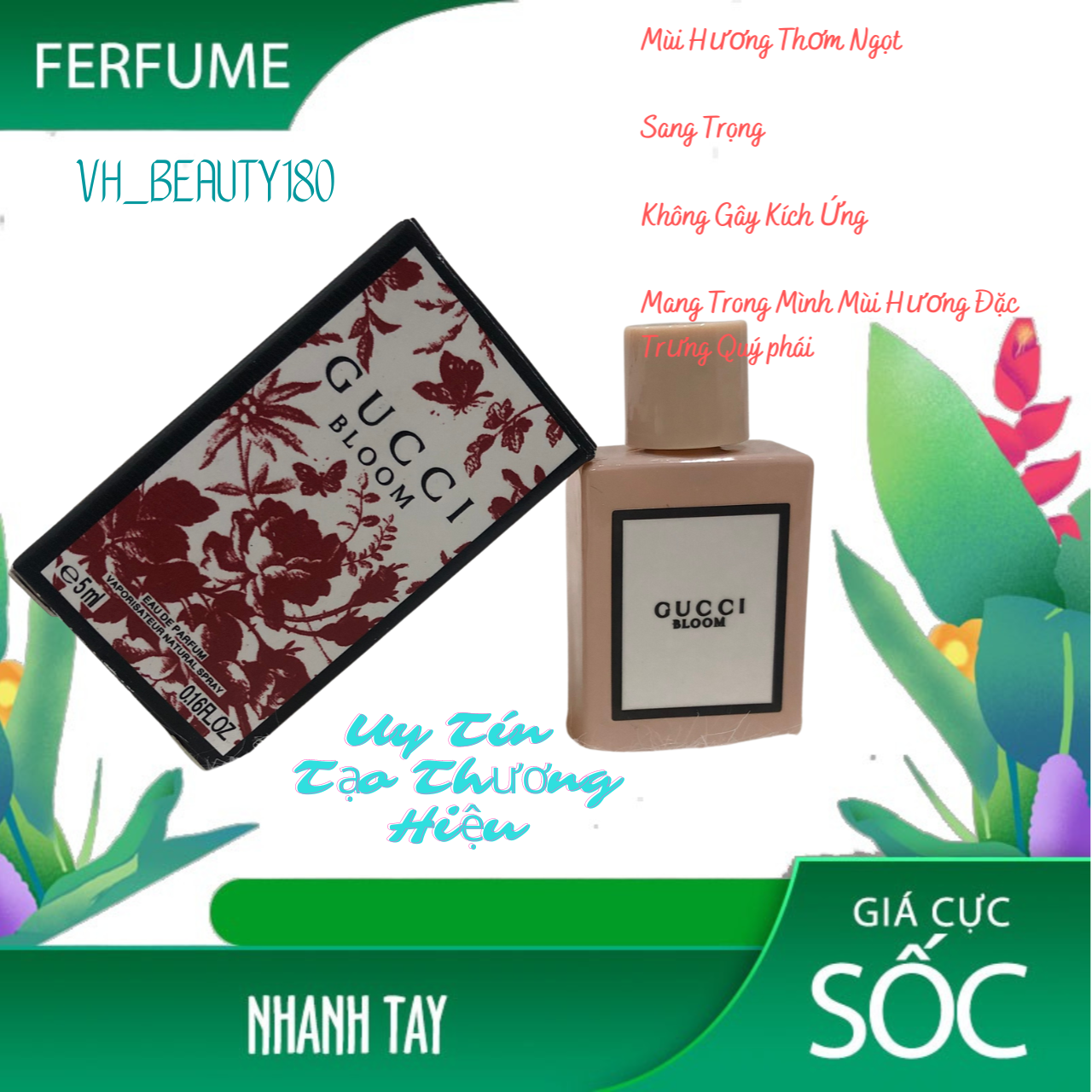 Nước hoa chiết gu cci bloom 5ml nhập khẩu cao cấp
