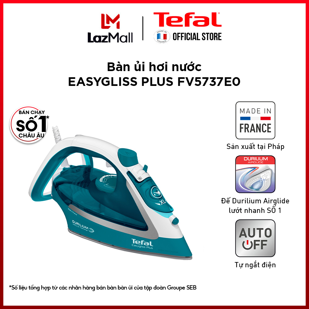 Bàn ủi hơi nước tefal fv5737e0, sản xuất tại pháp - 2500w -270ml - gian hàng chính hãng - bảo hành 2 năm