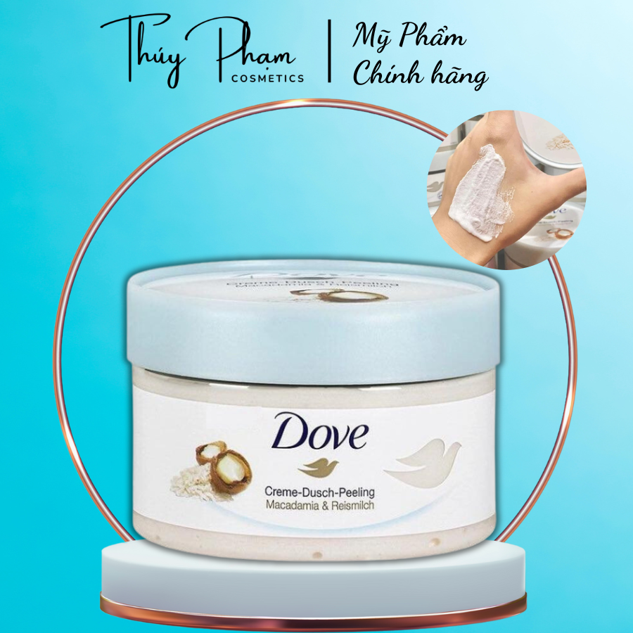 Tẩy da chết Dove bản Đức 225ml, Kem tẩy tế bào chết Macca Dove bản Đức Macca Dove Exfoliating Body Polish