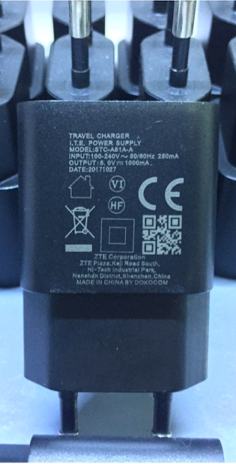 Cục sạc zte zin - 5v-1a (sạc cho điện thoại, bộ phát wifi, camera dùng điện usb 5v - 1a)