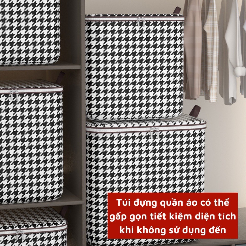 Túi đựng chăn quần áo to 100l 180l kẻ đen trắng sz to
