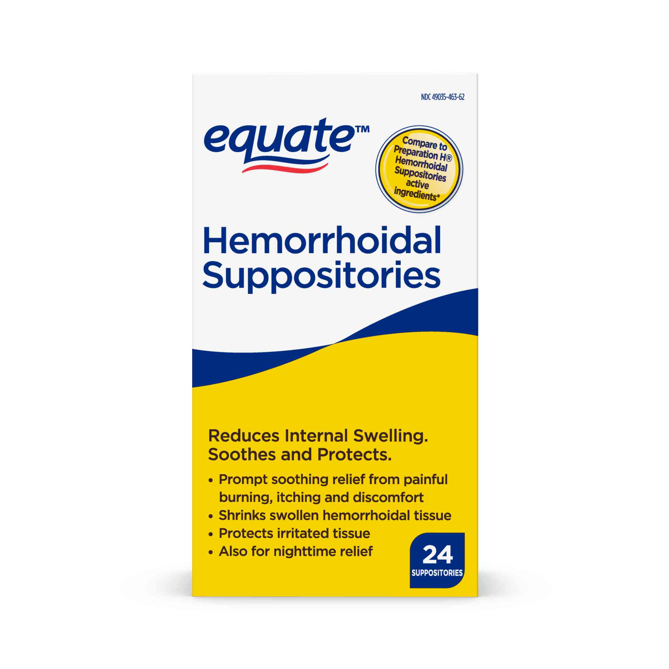 Viên đặt trĩ equate hemorrhoidal suppositories - 24 viên của mỹ