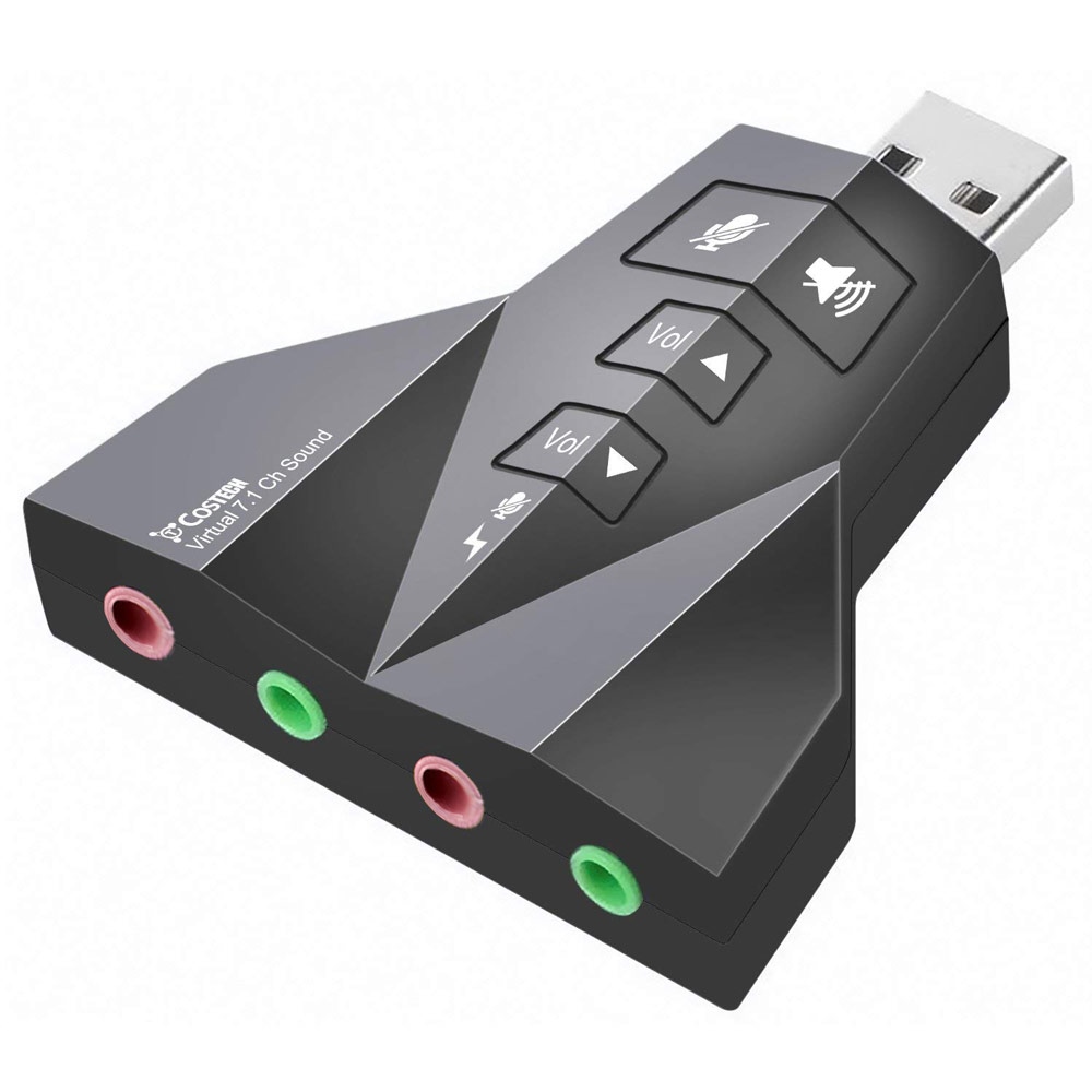 Ingelon USB Sound Adapter External Stereo Sound Adapter Virtual 7.1