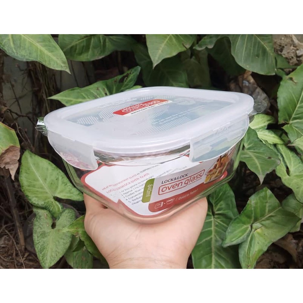 Hộp thủy tinh chịu nhiệt lock and lock vuông 840ml