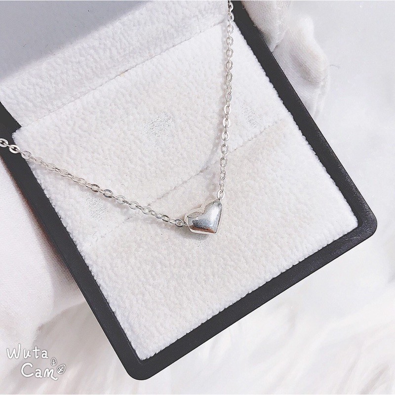 Dây chuyền nữ giá rẻ bạc thật mặt trái tim trơn xinh xắn- JQN gian hàng chính hãng cam kết bạc chuẩn, chất lượng không lo đen xỉn