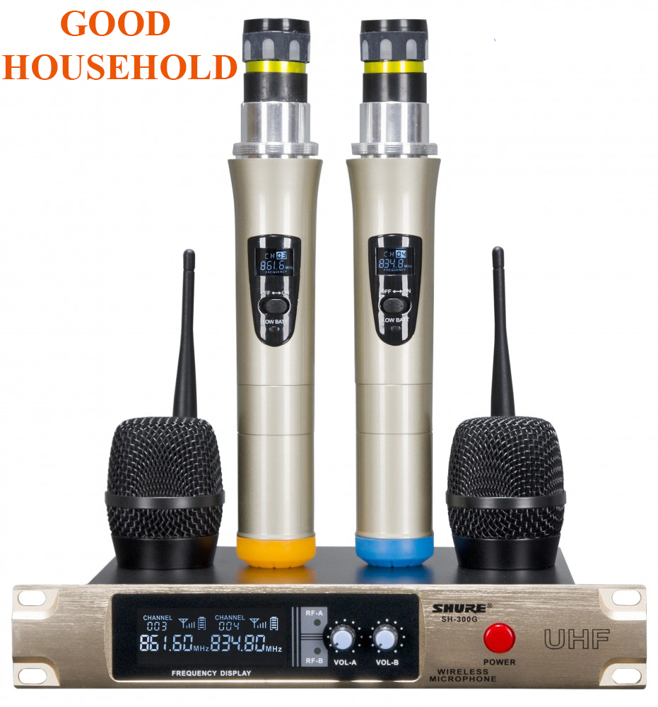 [HCM]Trọn Bộ Micro Không Dây Cao Cấp Shure SH-300G-Kèm Đầu Thu Chuyên Âmply Hàng Xịn-Micro Shure SH-300G Bắt Âm Bắt Sóng Mạnh Hơn Âm Thanh Vượt Trội Chống Hú Cao Cấp Màn Hình LED Hiển Thị Thông Minh Micro Karaoke Gia Đình Cực Chất