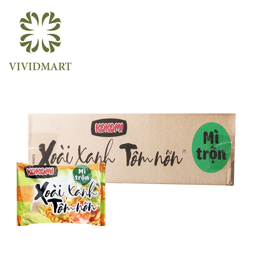 Mì trộn kokomi xoài xanh tôm nõn - gói 86g – omachi - masan