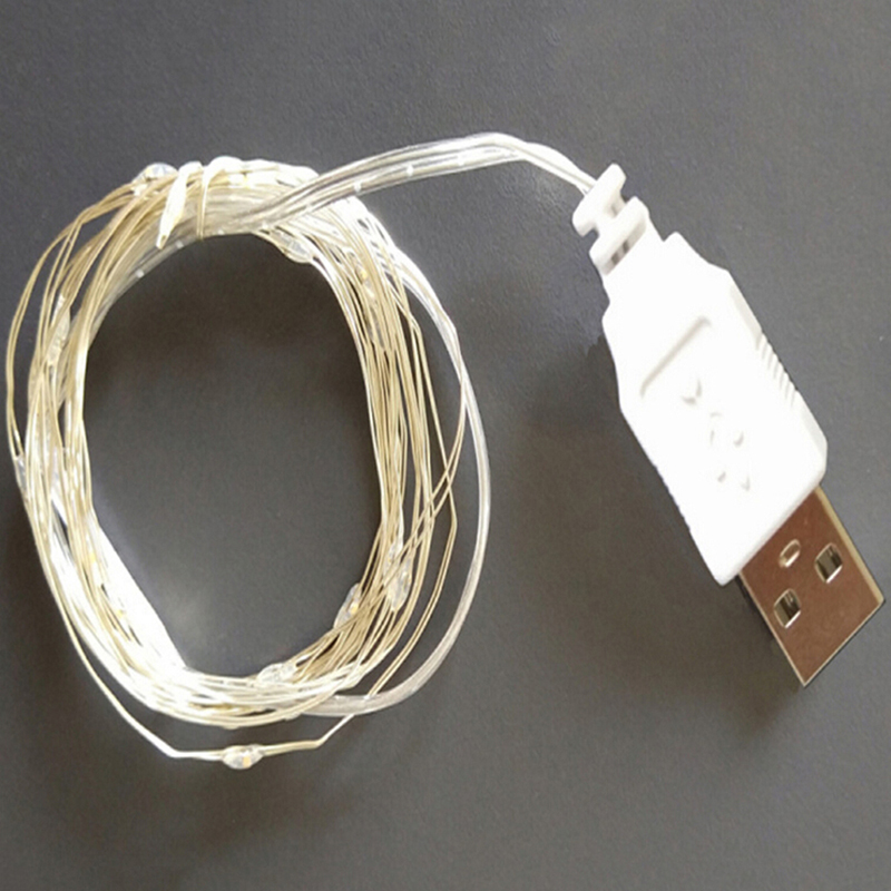 Thời trang Dây đồng Led Mini Hoạt động bằng USB 2m 20LED 3M 30LED Đèn Thần