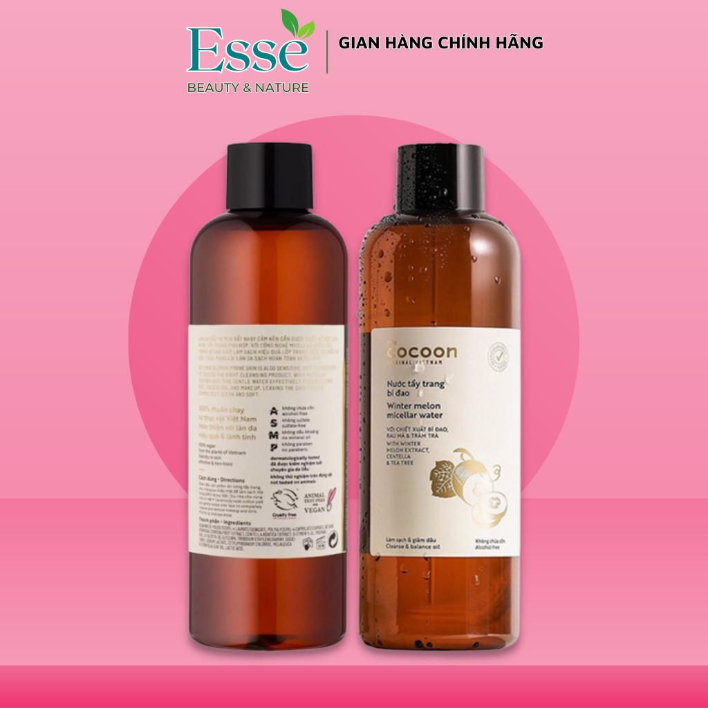 Nước tẩy trang bí đao cocoon 500ml dành cho da dầu, da mụn