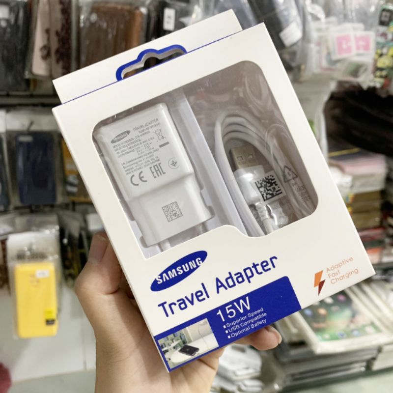 Full box , bộ sạc nhanh samsung s6 / s7 / note 5 và tương thích với các dòng máy android kèm dây micro 1.2m