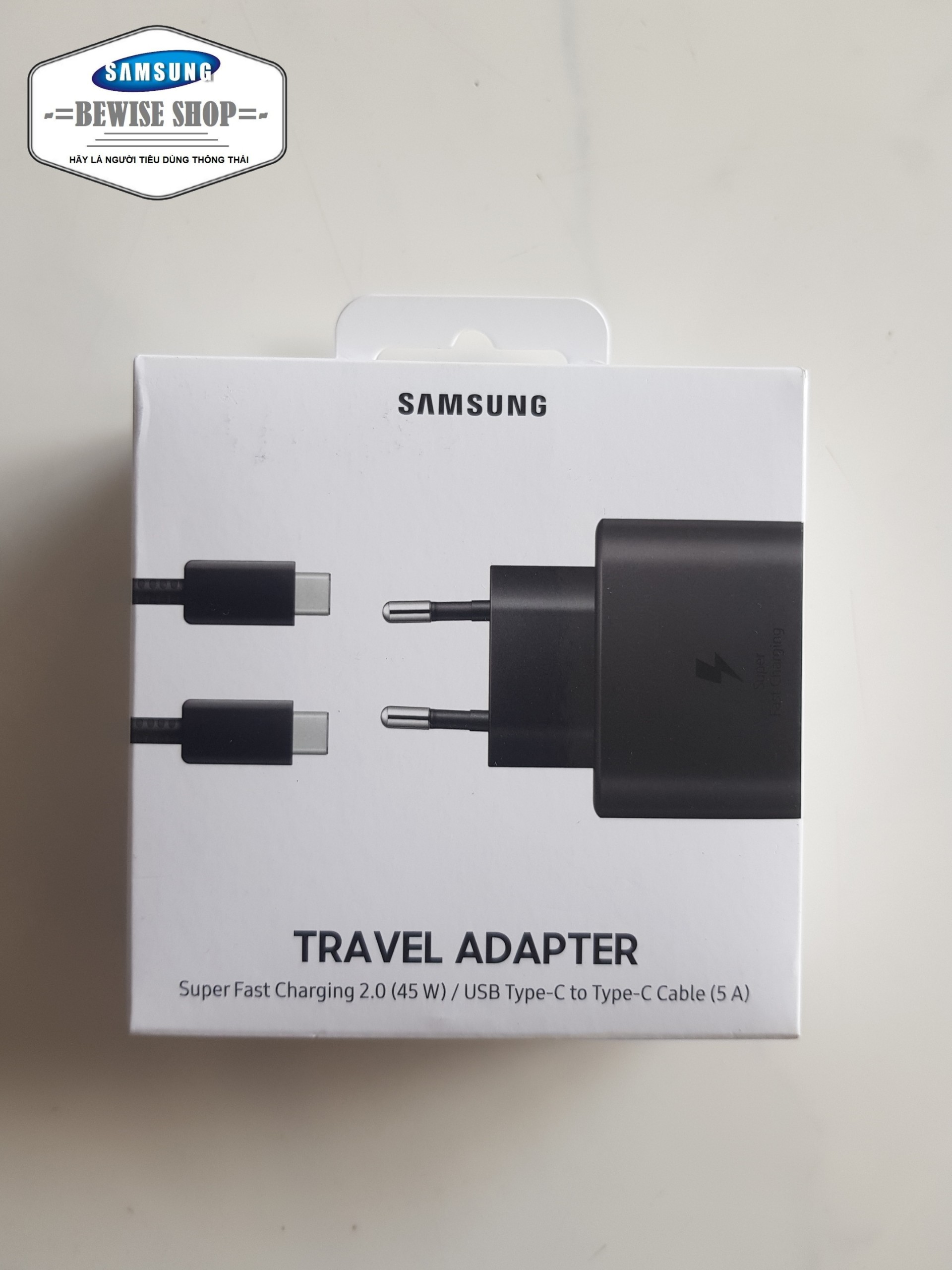Bộ Sạc Nhanh USB-C SAMSUNG TRAVEL ADAPTER 45W EP-TA845X ( Kèm Cable 5A ) - Hàng Full Box Chính Hãng