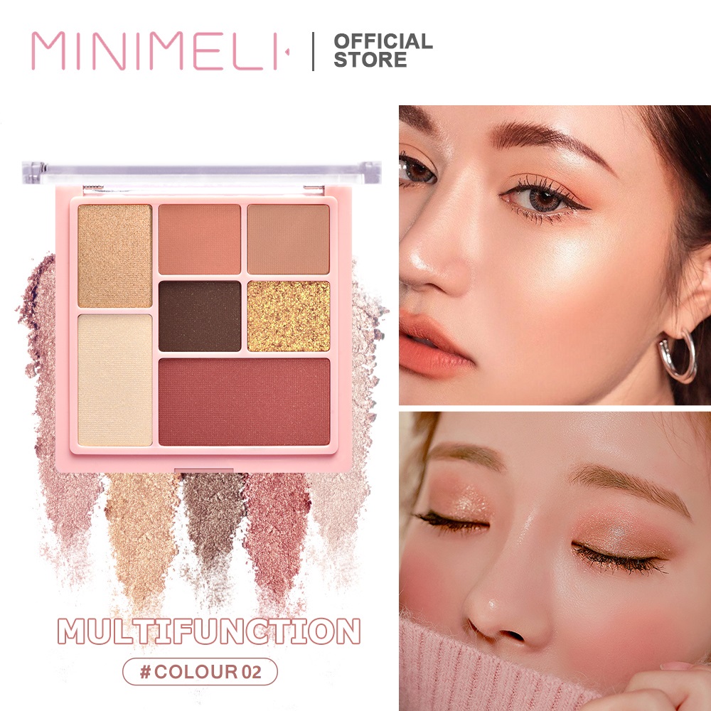 MINIMELI Bảng màu trang điểm 3 trong 1 phấn mắt + má hồng + phấn tạo khối - INTL