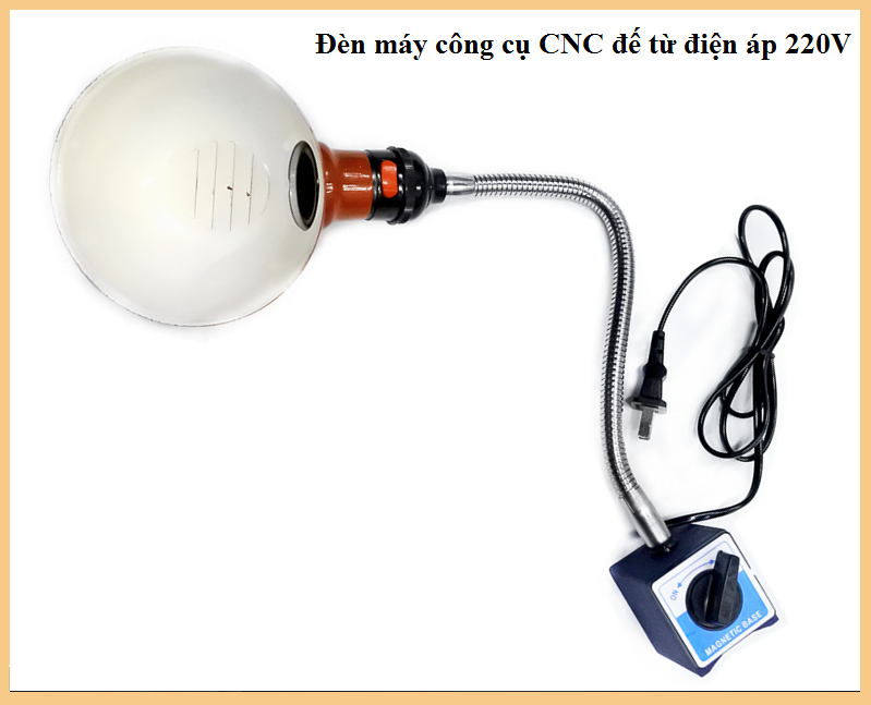 Chân đế từ gá đèn, Đèn đế từ, Đèn chiếu sáng máy tiện, phay có đế từ