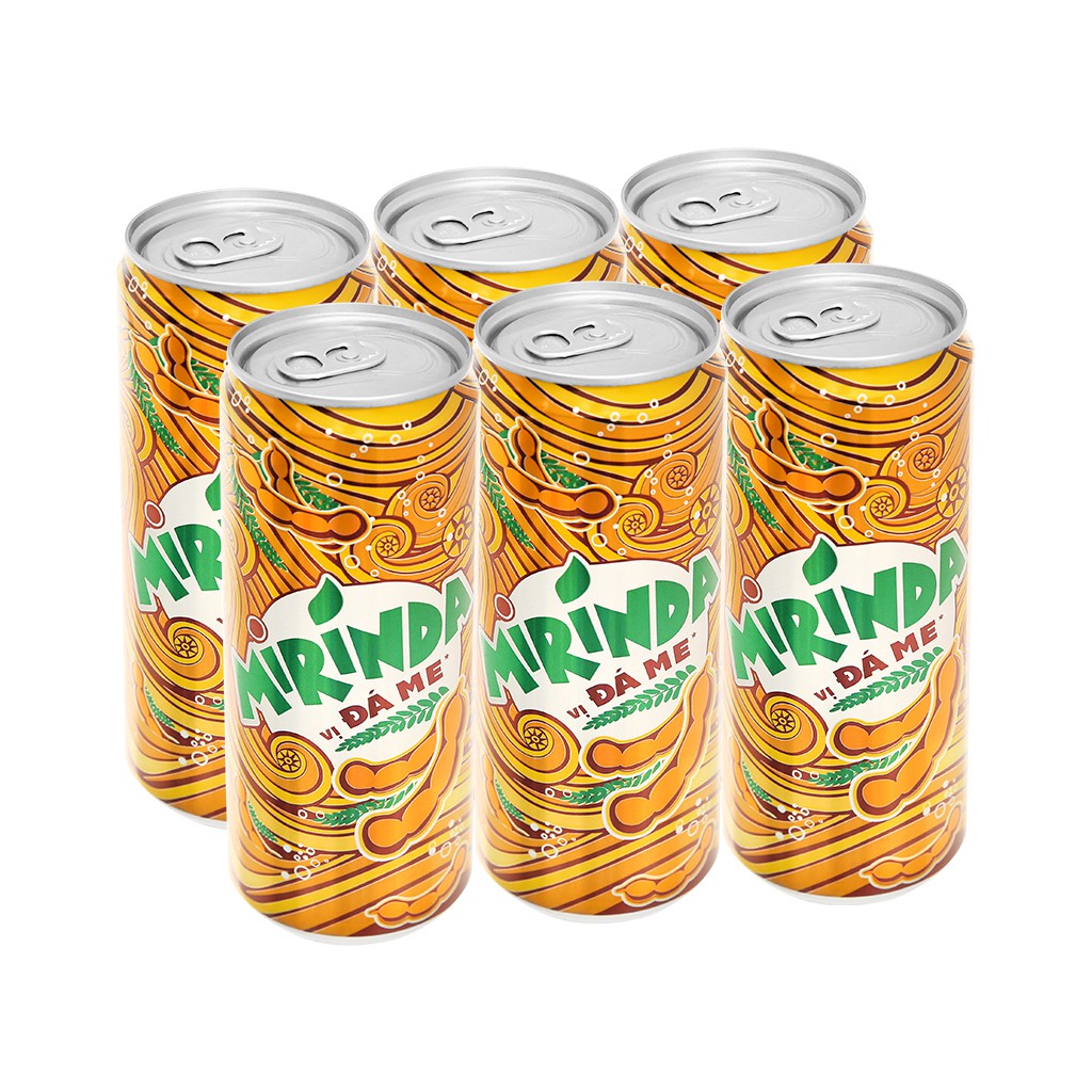 Lốc 6 Lon Nước Ngọt Mirinda Đá Me 330Ml