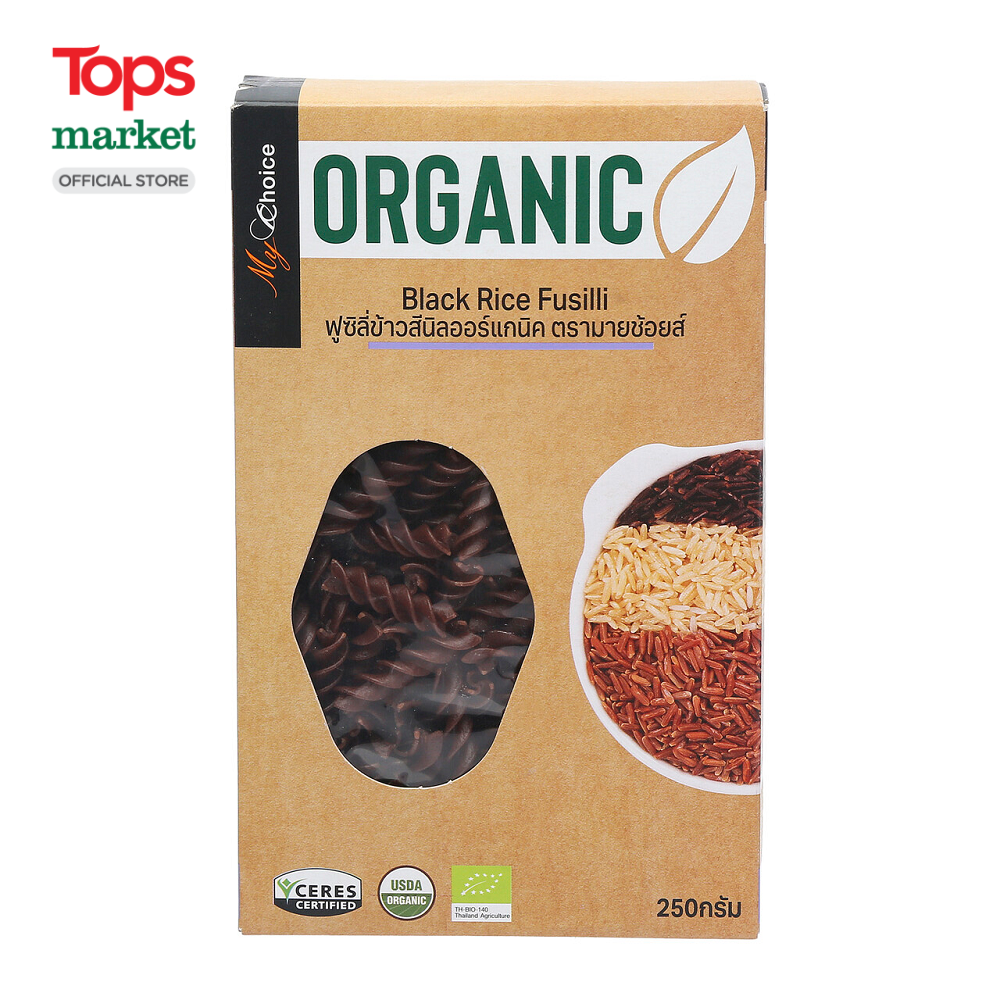 Nui xoắn gạo lứt đen hữu cơ my choice thái 250g - siêu thị tops market