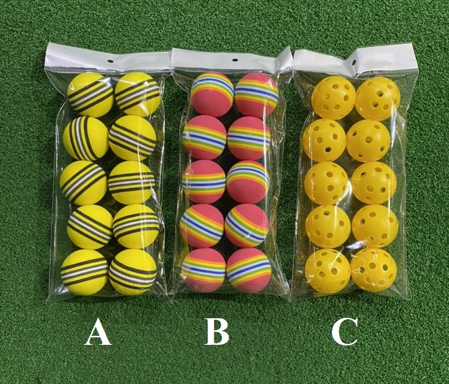 SET 10 BÓNG XỐP LUYỆN TẬP TRONG NHÀ - PRACTICE BALLS - GOLF BALL - INDOOR BALL - BANH GOLF Bóng tập trong nhà bằng xốp Bóng tập bằng cao su Bóng nhựa tập trong nhà Indoor practice golf ball Bóng golf Bóng gôn golf ball