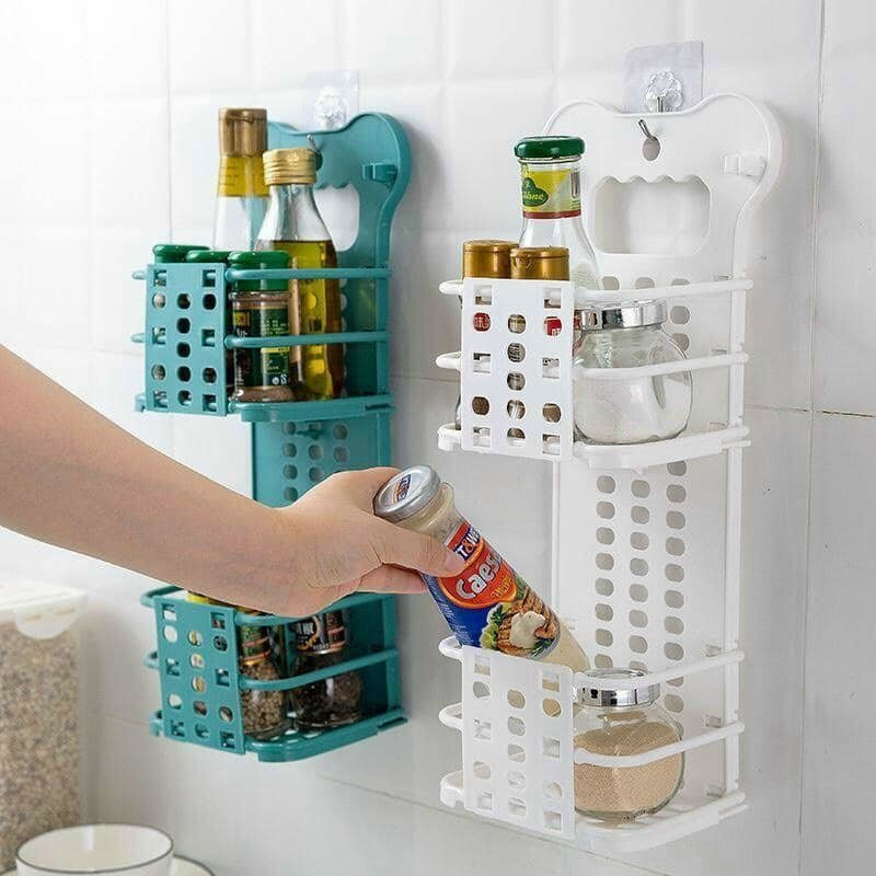 Giỏ treo đựng đồ đa năng siêu tiện lợi - giỏ treo đồ để đồ đa năng 2 tầng gấp gọn có hút dính tường