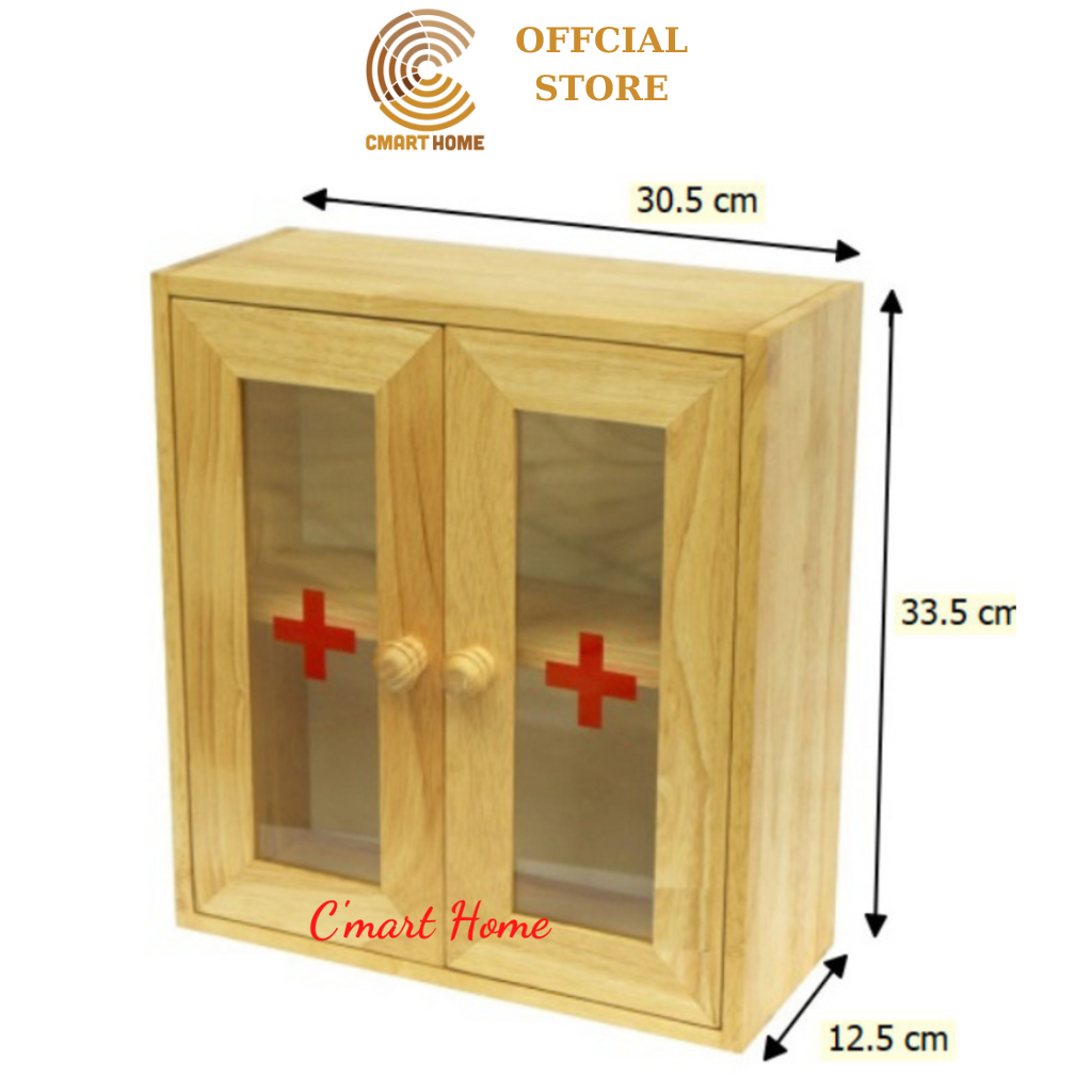 Tủ Thuốc Y Tế Gia Đình Và Kệ Để Bình Nước, Tủ Y tế Cmart Home- Gỗ Bền Đẹp Sang Trọng