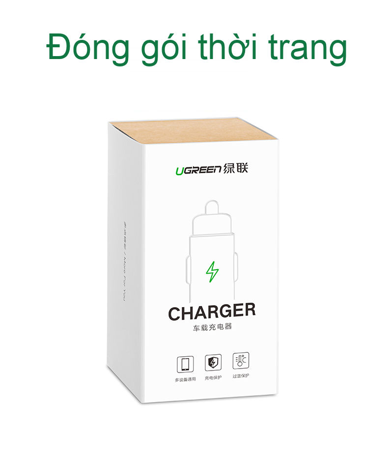 Sạc điện thoại hỗ trợ 3 cổng USB 2.0 trên xe hơi, dòng tối đa 2.4A UGREEN CD165 40733 Sạc điện thoại hỗ trợ 3 cổng USB 2.0 trên xe hơi, dòng tối đa 2.4A UGREEN CD165 40733