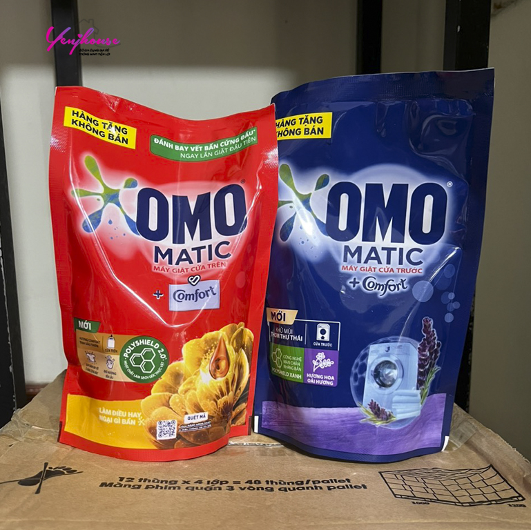 (túi 485ml) Túi Nước giặt OMO hương Comfort, hương thanh xuân siêu thơm mềm bảo, giữ hương lâu