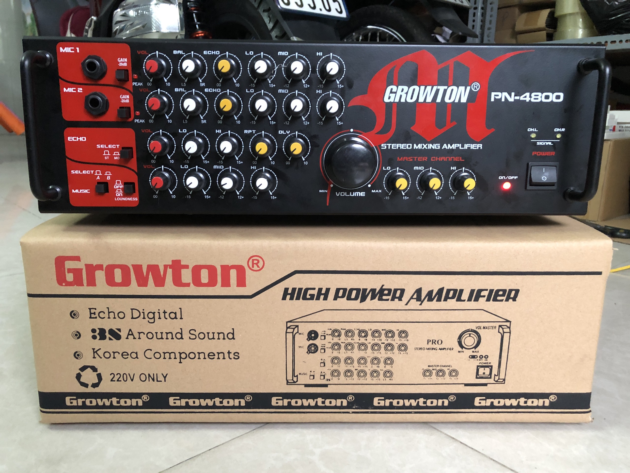 Amply growton pn-4800 chạy 8 sò cs 600w