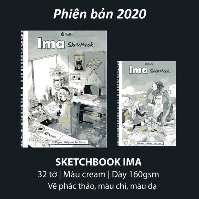Sổ vẽ sketchbook nabii ima - 160 gsm 32 tờ
