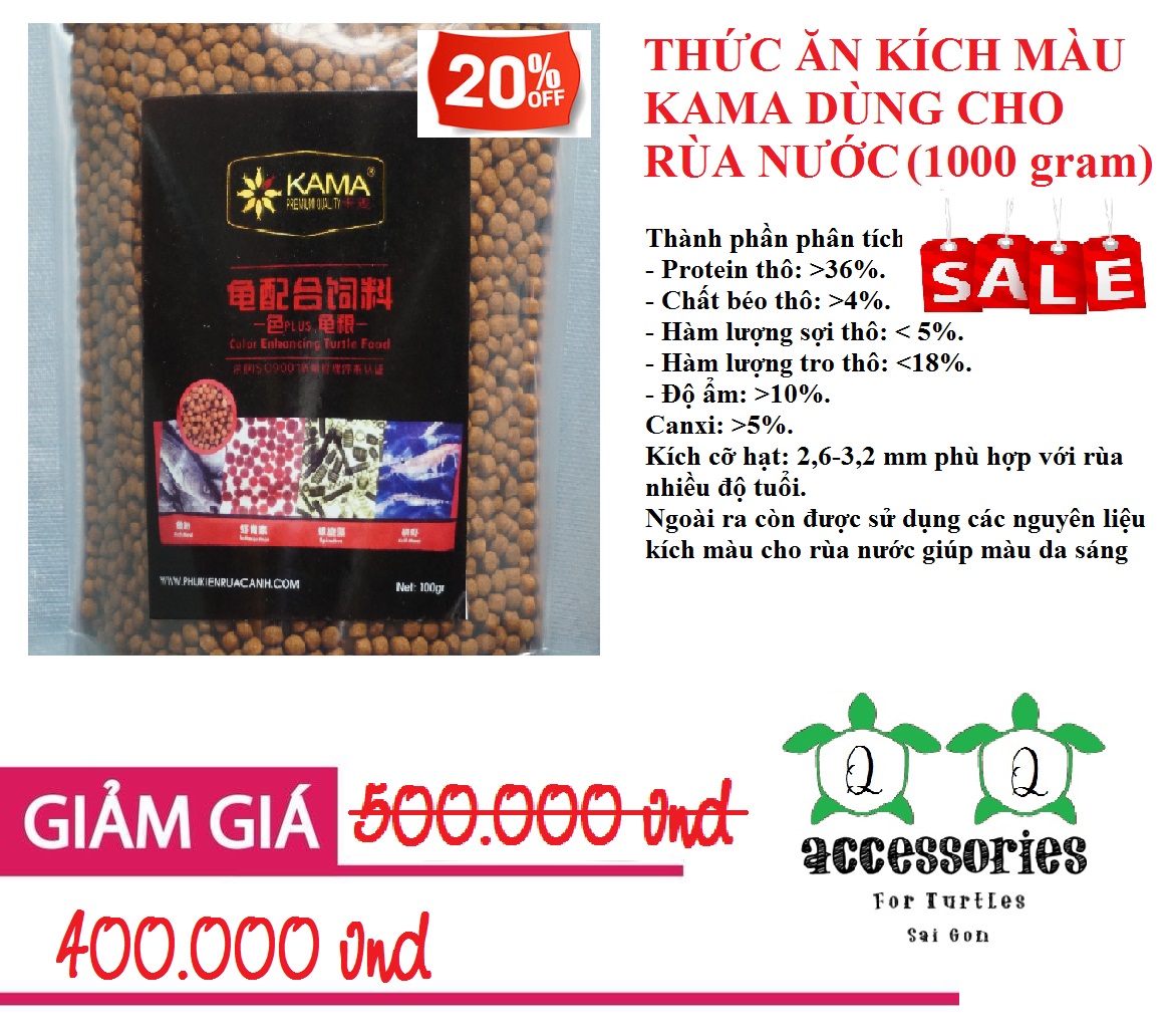 Thức ăn cho rùa, thức ăn kích màu kama dùng cho rùa nước hạt to | phụ kiện rùa cảnh sài gòn