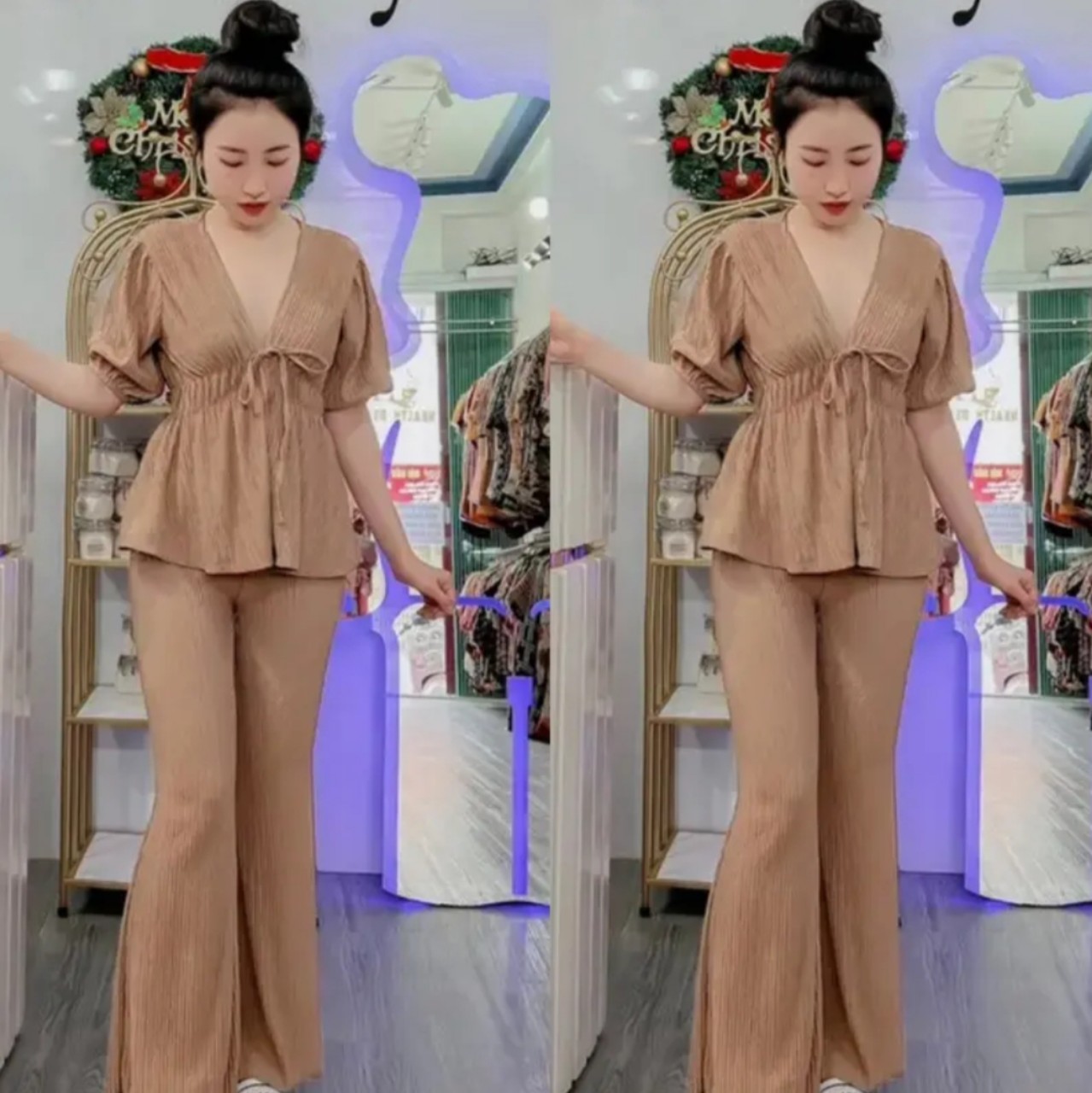 Thời trang nữ sét dài áo thun nữ gân tăm bigsize 50-95kg