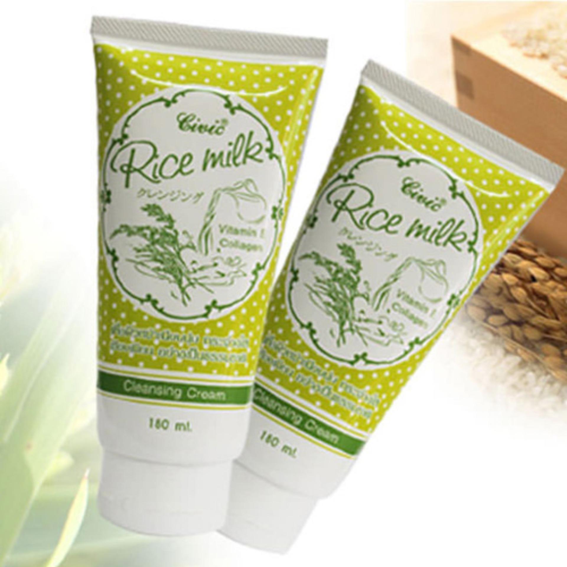 Bộ 2 Tuýp Sữa Rửa Mặt Gạo Rice Milk Thái Lan sạch nhờn, ngừa mụn, an toàn cho da (180ml x2)