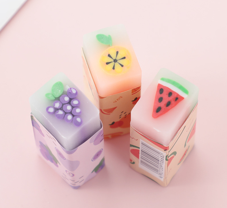 Combo 3 viên gôm tẩy chì trái cây cute dễ thương giá rẻ