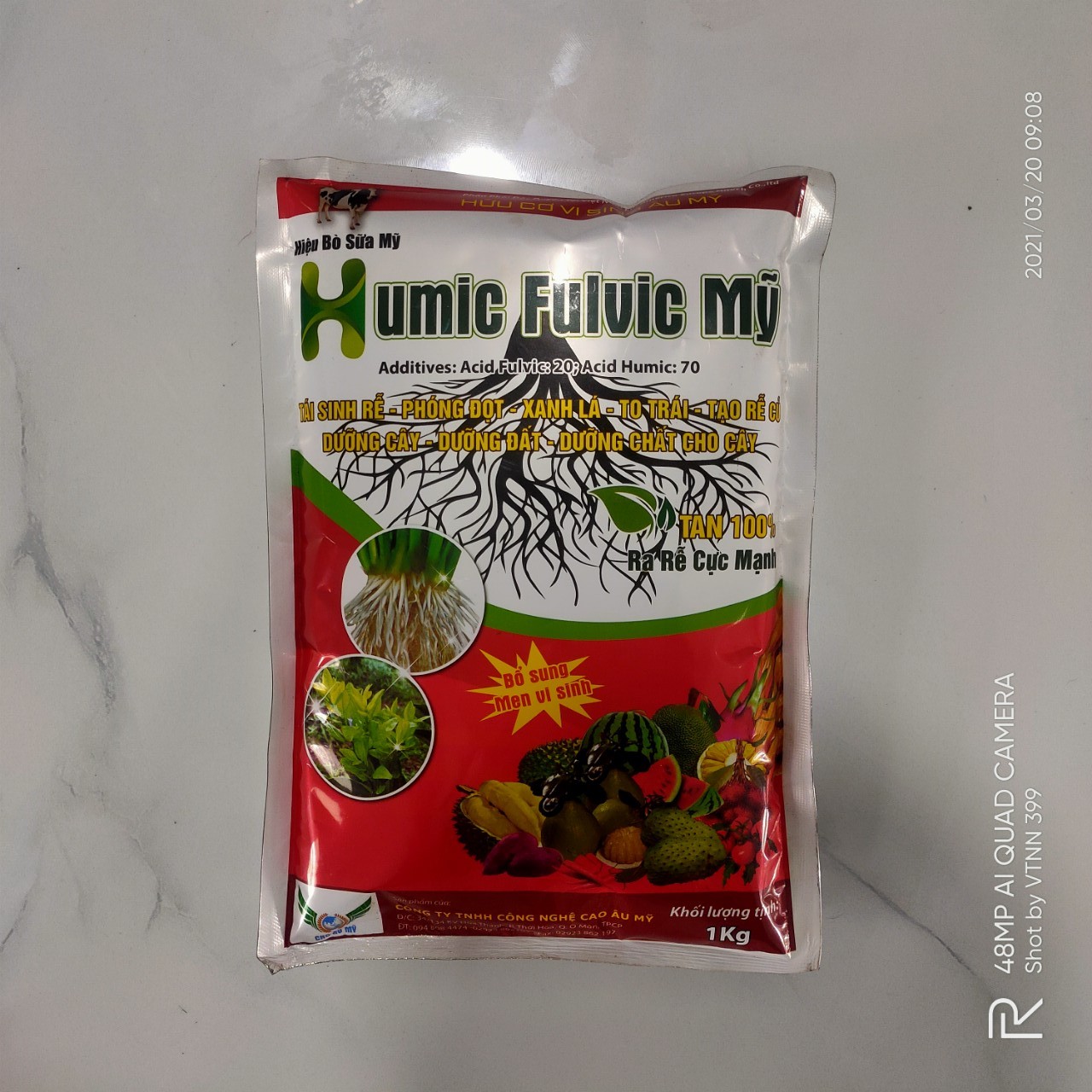 Humic Fulvic Mỹ - TAN 100% - RA RỄ CỰC MẠNH - Siêu hạ phèn , giải mặn, giải độc hữu cơ, tăng khả năng hấp thụ phân bón (Gói 1 KG)