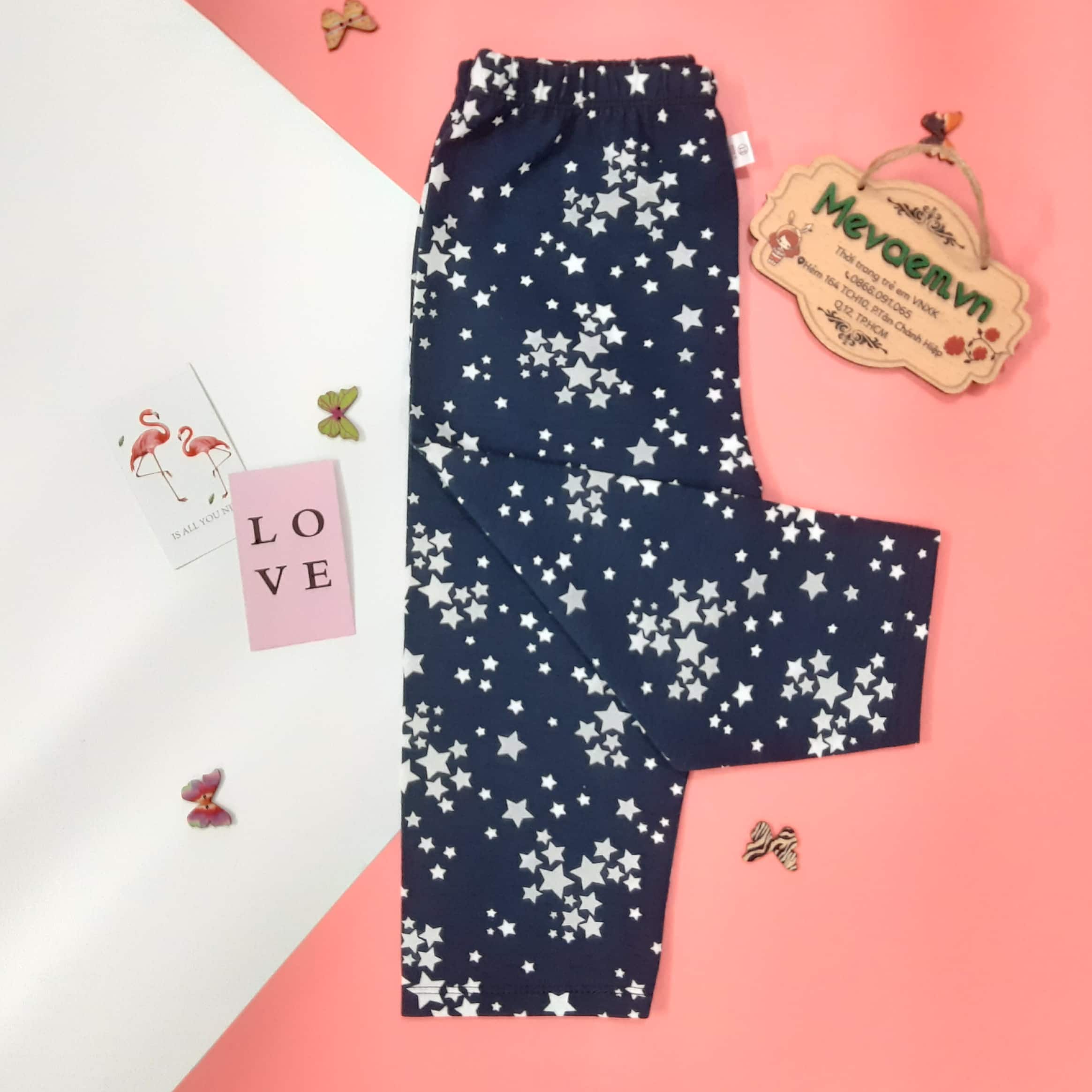Quần legging lửng bg gap xanh đen sao