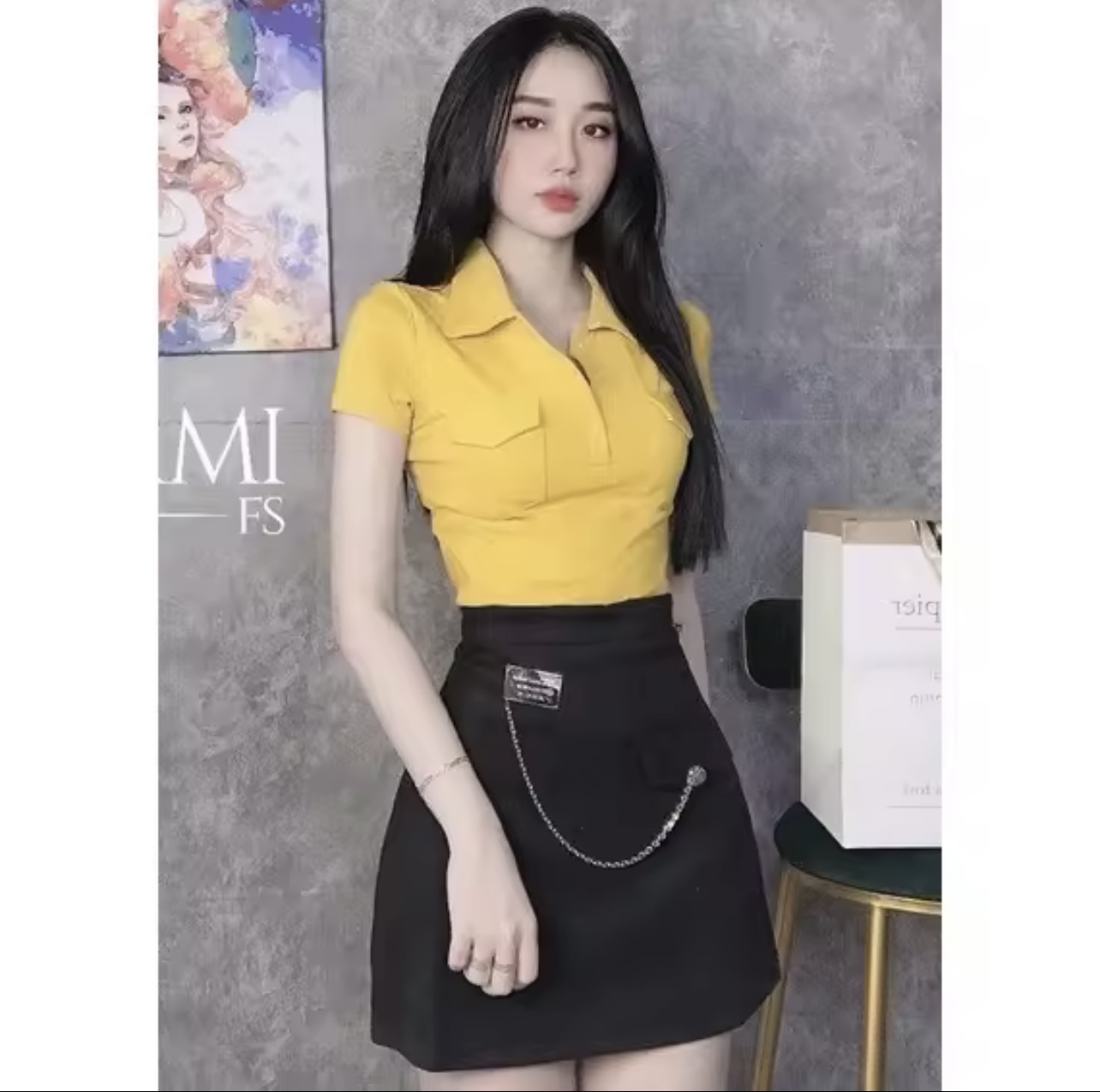 Áo Thun Nữ, Áo Kiểu Nữ Cổ Bẻ, Phối Túi NGực, Vải mềm mịn mát, phối đồ siêu xinh, đi cafe, đi chơi đều xinh ( ĐỦ SIZE )